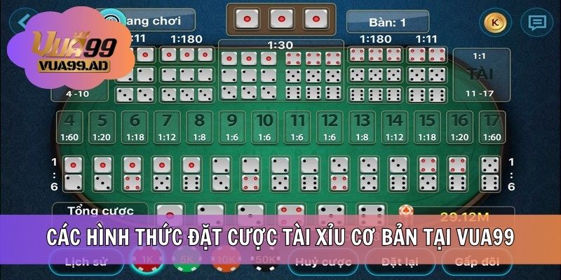 Các hình thức đặt cược cơ bản tại VUA99